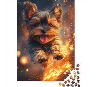 Perro Bonito Puzzle de 1000 Piezas Puzzle para Adultos Papel Escena Nocturna Dinámica Relajante Juego Familiar Decoración Hogar Regalo Concentración 70x50cm/1000pcs