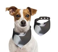 Perro Border Collie con Manchas de Nieve,Pañuelos de algodón para Perros, Bufandas Ajustables para Mascotas,S