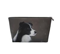 Perro Border Collie Manchado Nieve, Bolsa de artículos de tocador Bolsa de Maquillaje Bolsa de cosméticos Bolsa de artículos de tocador de Viaje portátil