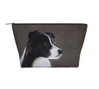 Perro Border Collie Manchado Nieve, Bolsa de artículos de tocador Bolsa de Maquillaje Bolsa de cosméticos Bolsa de artículos de tocador de Viaje portátil