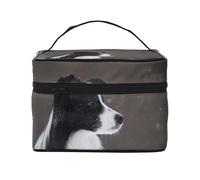 Perro Border Collie Manchado Nieve, Bolsa de Maquillaje Bolsa de cosméticos Bolsa de Aseo de Viaje portátil Estuche para lápices