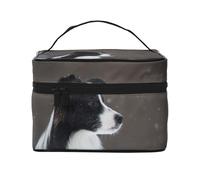 Perro Border Collie Manchado Nieve, Bolsa de Maquillaje Bolsa de cosméticos Bolsa de Aseo de Viaje portátil Estuche para lápices