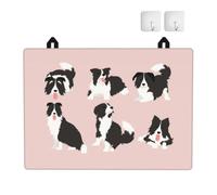 Perro Border Collie, Protector de encimera de Cocina Antideslizante y Absorbente de Goma TPU de 72 x 52 cm