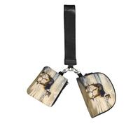 Perro Border Collie Sea Sky,Bolso de muñeca para deportes al aire libre, monedero portátil, cartera de muñeca con llavero desmontable