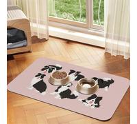 Perro Border Collie,Tapete para Comida de Mascotas, manteles Individuales de Cuero sintético para Gatos y Perros,40x60cm