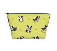 Perro Boston Terrier de Dibujos Animados, Bolsa de artículos de tocador Bolsa de Maquillaje Bolsa de cosméticos Bolsa de artículos de tocador de Viaje portátil