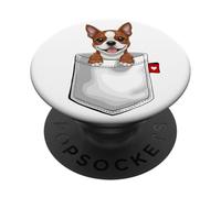 Perro Boston Terrier en Bolsillo asomando Lindo Cachorro Perro PopSockets PopGrip Adhesivo