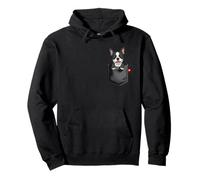 Perro Boston Terrier en Bolsillo asomando Lindo Cachorro Perro Sudadera con Capucha