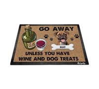 Perro Boxer - Aléjate A Menos Que Tengas Vino Y Golosinas para Perros Alfombra Puerta Duradero Felpudo De Entrada Antideslizante Tapete para Puerta para Entrada Casa Cuarto Jardín 40X60 Cm