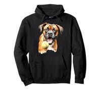 Perro Boxer con Bola Acuarela Sudadera con Capucha