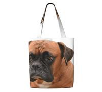 Perro Boxer con cara triste，Bolsas de supermercado reutilizables, bolsas de compras, bolsas de lona de gran capacidad, bolso de hombro