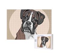 Perro Boxer,Rompecabezas de Madera de 300 Piezas, Juego Familiar, Rompecabezas para Adultos, Adolescentes, decoración del hogar