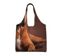 Perro bóxer tranquilo y mentiroso,Bolsas de mano reutilizables, bolsas de supermercado, bolso de hombro de lona de gran capacidad