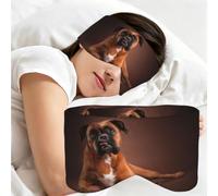 Perro bóxer tumbado y tranquilo, Antifaz para dormir, ideal para el hogar, viajes y trabajo por turnos. Cubre completamente los ojos y bloquea la luz.