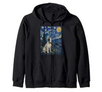 Perro Bull Terrier Van Gogh Noche Estrellada Sudadera con Capucha