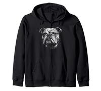 Perro Bulldog Inglés Divertido Vintage Amante De Los Perros Humor Hombres Mujeres Sudadera con Capucha