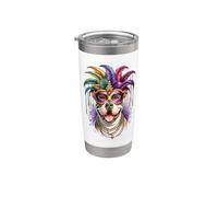 Perro Bullydog Americano Mardi Gras Vaso térmico de acero inoxidable de doble pared