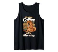Perro Cachorro Chow-Chow Dulce y Taza de café por la mañana Camiseta sin Mangas
