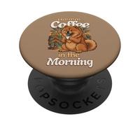 Perro Cachorro Chow-Chow Dulce y Taza de café por la mañana PopSockets PopGrip Adhesivo