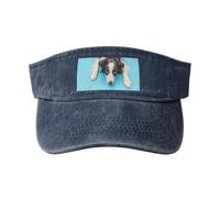 Perro Cachorro Gracioso Border Collie sobre Fondo Azul, Sombreros Deportivos con Visera, Gorra de béisbol Superior vacía, Gorra con Visera de protección Solar