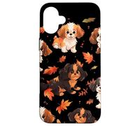 Perro Cachorro Hojas de Otoño Patrón de Carcasa para iPhone 16 Plus