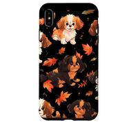 Perro Cachorro Hojas de Otoño Patrón de Carcasa para iPhone XS MAX