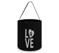 Perro cachorro mascota corazón amor Halloween truco o trato fiesta favor bolsas cesta caramelo reutilizable cubo portátil