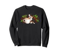Perro Cachorro Pastor Australiano Dulce y Taza de café por la mañana Sudadera