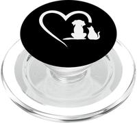 Perro Cachorro y corazón de Gato - Animal Dog & Cat Heart PopSockets PopGrip para MagSafe
