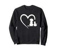 Perro Cachorro y corazón de Gato - Animal Dog & Cat Heart Sudadera