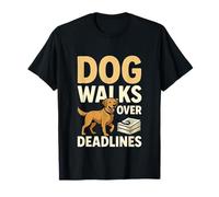 Perro Camina sobre plazos Oficina Remoto Trabajador Profesional Camiseta