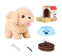 Perro caminando, juguete para cachorros caminantes para niños - Animal electrónico para niños,Juguetes para perros realistas alimentados por batería con cuerda, caminar, ladrar, menear