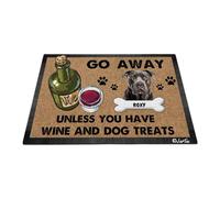 Perro Cane Corso: Aléjate A Menos Que Tengas Vino Y Golosinas para Perros Alfombra Puerta Divertidos Felpudo De Entrada Antideslizante Alfombra De Baño para Interior Cocina 40X60 Cm