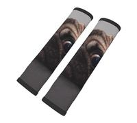 Perro carlino gracioso y codicioso, Almohadillas para cinturón de seguridad de coche, paquete de 2 almohadillas para arnés, funda multifuncional para cinturón de seguridad