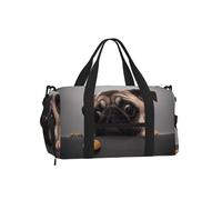 Perro Carlino Gracioso y codicioso,Bolso Deportivo Bandolera de Mano, Bolsa de Deporte, Bolsa de Viaje de Gran Capacidad para Mujeres y Hombres.