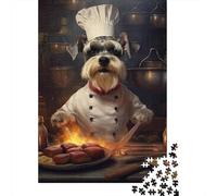 Perro Chef Cocina Cocinando Puzzle de 1000 Piezas Papel para Adultos Escena Culinaria Juego de Puzzle para Familia Relajación Decoración Regalo 70x50cm/1000pcs