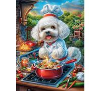 Perro chef cocinando en el bosque mágico Puzzle 300 Piezas 3D Creativo Detallado Animal lindo de cuento de hadas Rompecabezas Para Hombres Y Mujeres Decoración Hogar Moderno Construir Maquetas 300 PCS