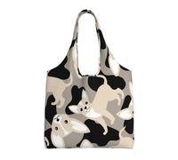 Perro chihuahua,Bolsas de mano reutilizables, bolsas de supermercado, bolso de hombro de lona de gran capacidad