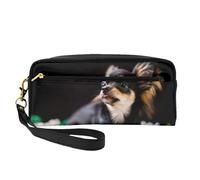 Perro Chihuahua Lindo, Bolsa de Maquillaje Bolsa de cosméticos Bolsa de Aseo de Viaje portátil Estuche de Cuero para Mujeres y niñas