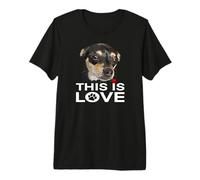 Perro Chihuahua Negro Y Tan Esto Es Amor Perro Chiwawa Camiseta Premium