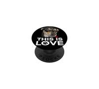 Perro Chihuahua Negro Y Tan Esto Es Amor Perro Chiwawa PopSockets PopGrip Adhesivo