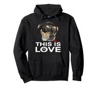 Perro Chihuahua Negro Y Tan Esto Es Amor Perro Chiwawa Sudadera con Capucha
