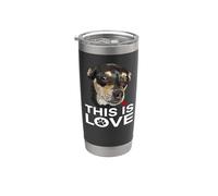 Perro Chihuahua Negro Y Tan Esto Es Amor Perro Chiwawa Vaso térmico de acero inoxidable de doble pared