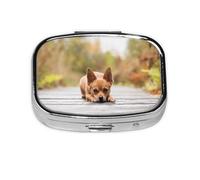 perro chihuahua, Pastillero cuadrado para bolsillo o monedero, pequeño contenedor de pastillas, organizador de pastillas de viaje