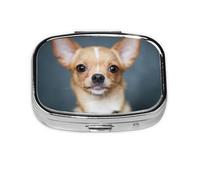 Perro chihuahua, Pastillero cuadrado para bolsillo o monedero, pequeño contenedor de pastillas, organizador de pastillas de viaje