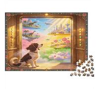 Perro Ciudad Futura Fantástica Puzzle de 1000 Piezas Papel para Adultos Escena de Ensueño Relajación Familiar Decoración Regalo 70x50cm/1000pcs