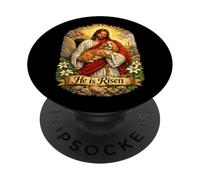 Perro Cocker Spaniel Ha resucitado Cruz de Resurrección de Pascua PopSockets PopGrip Adhesivo