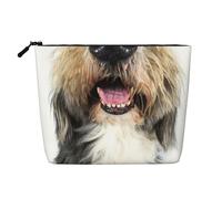 Perro Collie Barbudo Nariz Graciosa,Neceser de Maquillaje de imitación Lino, Neceser de Viaje portátil