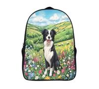 perro collie mochila escolar en 3d con arnés ajustables frontera pastoral viaje de impermeable mochila 2 compartimento moderna y duradera mochilas ligeras-16,para adolescentes adultos
