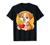 Perro Comiendo Papas Fritas Divertido Kawaii Animal Food Lover Camiseta